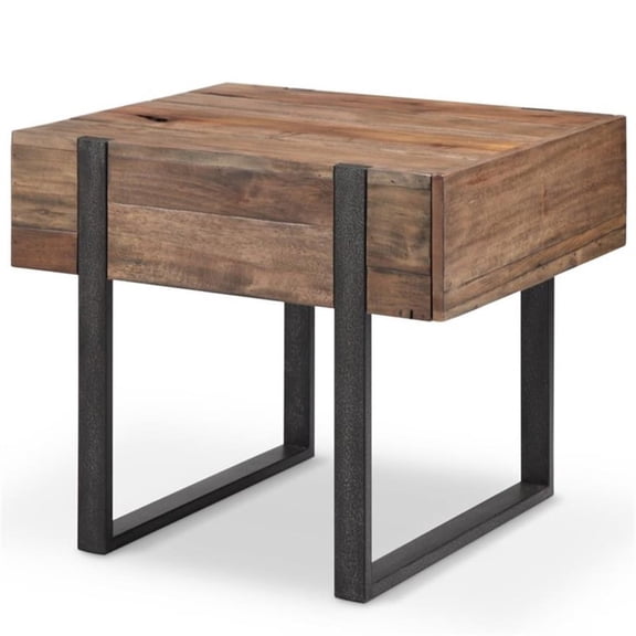 Bowery Hill Reclaimed Wood Contemporary End Table in Rustic Honey