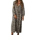 thumbnail image 1 of Lucakuins, vestido camisero de manga larga para mujer, estampado geométrico, informal, suelto, acampanado, vestido de fiesta para playa, cóctel, Club, ropa de calle Lucakuins moda, 1 of 9
