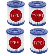 HTYSUPPLY Type I Pool Filter, for Pool Filter, for Spa Filter Pump Cartridge Replacement,4PCS