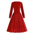 thumbnail image 3 of cfhntfmh Velvet Dresses for Women Retro Square Neck Pleated Long Maxi Dress Vintage Long Sleeve A-Line Cocktail Prom Dress, 3 of 3