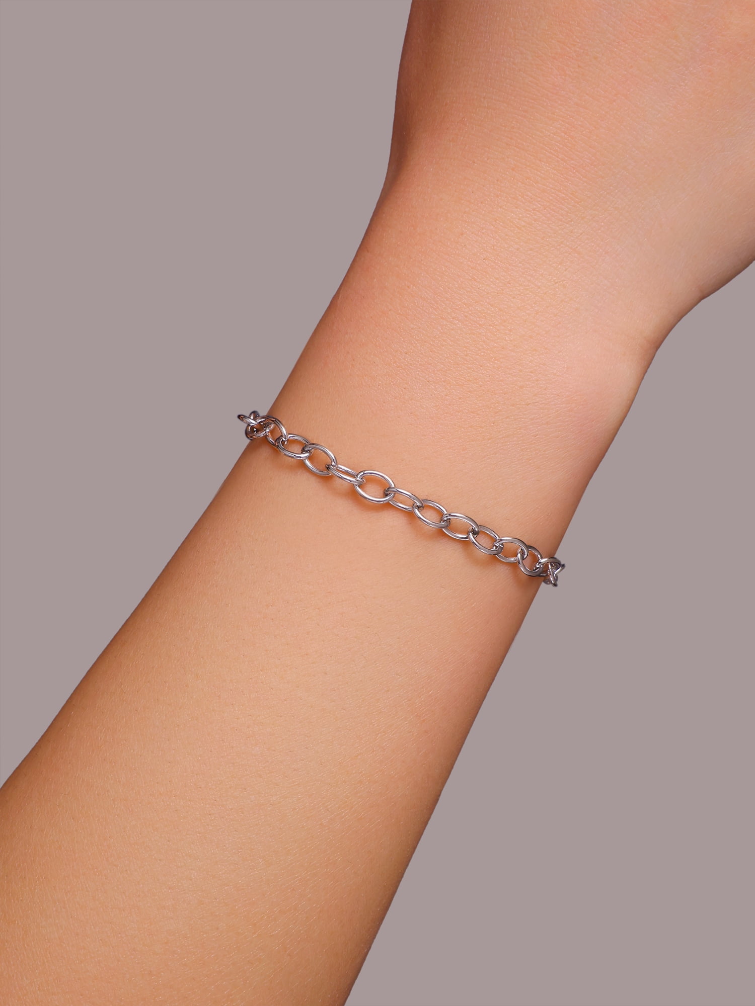 Brilliance Fine Jewelry Cable Bracelet for Charms in Sterling Silver