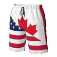 thumbnail image 4 of Balery USA Canada Flag Traje de Baño Estilo Hawaiano para Hombre, Shorts de Secado Rápido con Bolsillos-Medium, 4 of 6