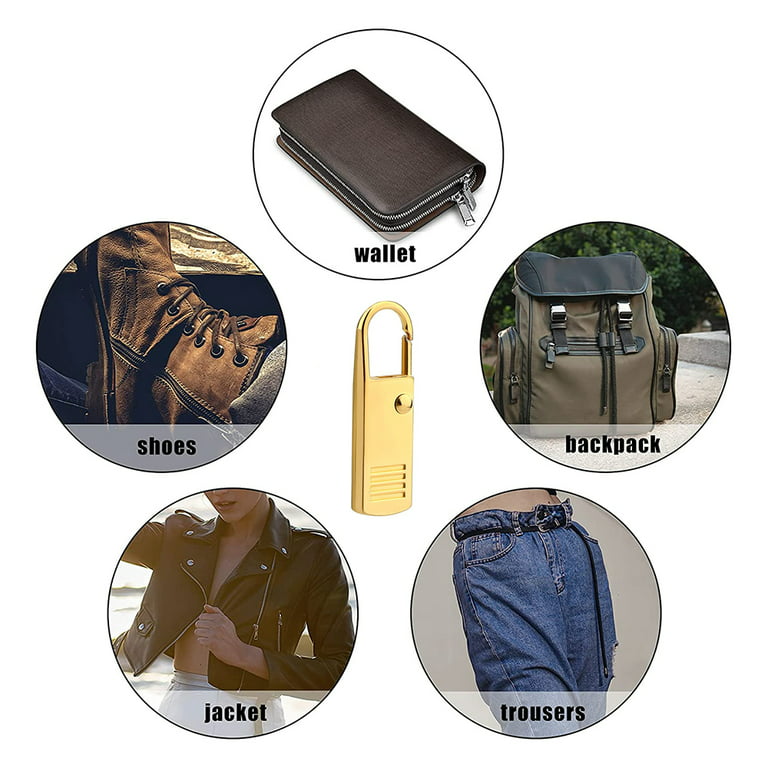 Zipper Pull Replacement,Metal Zipper Handle Mend Fixer Zipper Tab Repair  for Luggage Suitcase Bag,Backpack,Jacket Bags,Coat Boots (Gold)
