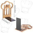 thumbnail image 2 of HEIBINDecorative Kitchen Bookends, Wooden Cookbook Bookends Kitchen Counter Decor Fork Knife Spoon Wood Book Shelf for Office Home Files, 2 of 7