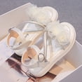 thumbnail image 2 of Eltusu Girls Sandals with Strap, Soft Sole Non Slip Princess Open Toe Summer Shoes Beige Size 12(Little Kids), 2 of 7