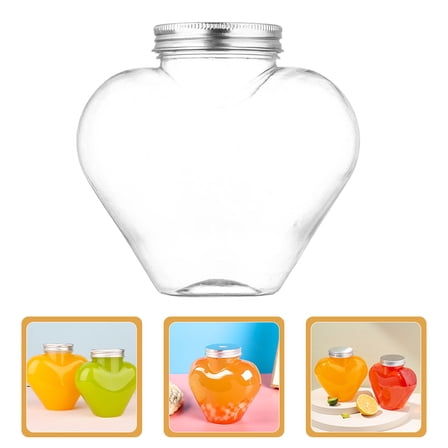 PAMINGONO Heart Shaped Clear Container Plastic 5Pcs 4.1X4.1X2.3In