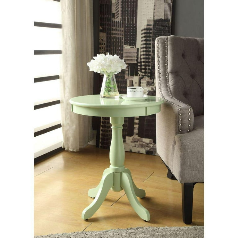 Light Green Solid Wooden Pedestal Side Table Light Green Solid Wooden Pedestal Side Table