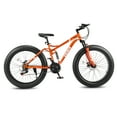 VIRIBUS 26" Mountain Bike 21 Speed Full Suspension Fat Tire Bike for Men & Women Orange
