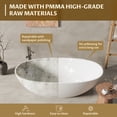 thumbnail image 5 of 65" Solid Surface Freestanding Bathtub, Contemporary Oval Shape Soaking Tub, Stone Resin Stand Alone Bathtub With Pop-Up Drain and Overflow, Cupc Certified,Matte White, 5 of 8