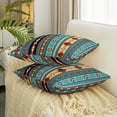 thumbnail image 2 of Aztec Decorative Pillow Cover, Tribal Arrow Throw Pillow Cover, Retro Southwestern Bohemian Pillow Cover 18x18 Inch, Western Star Geometric Cushion Case,Teal Blue And Brown, 2 of 6