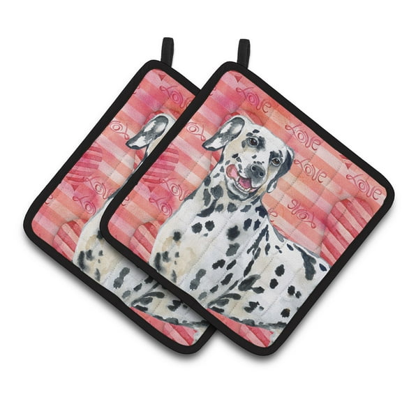 Caroline's Treasures Dalmatian Love Pair of Pot Holders