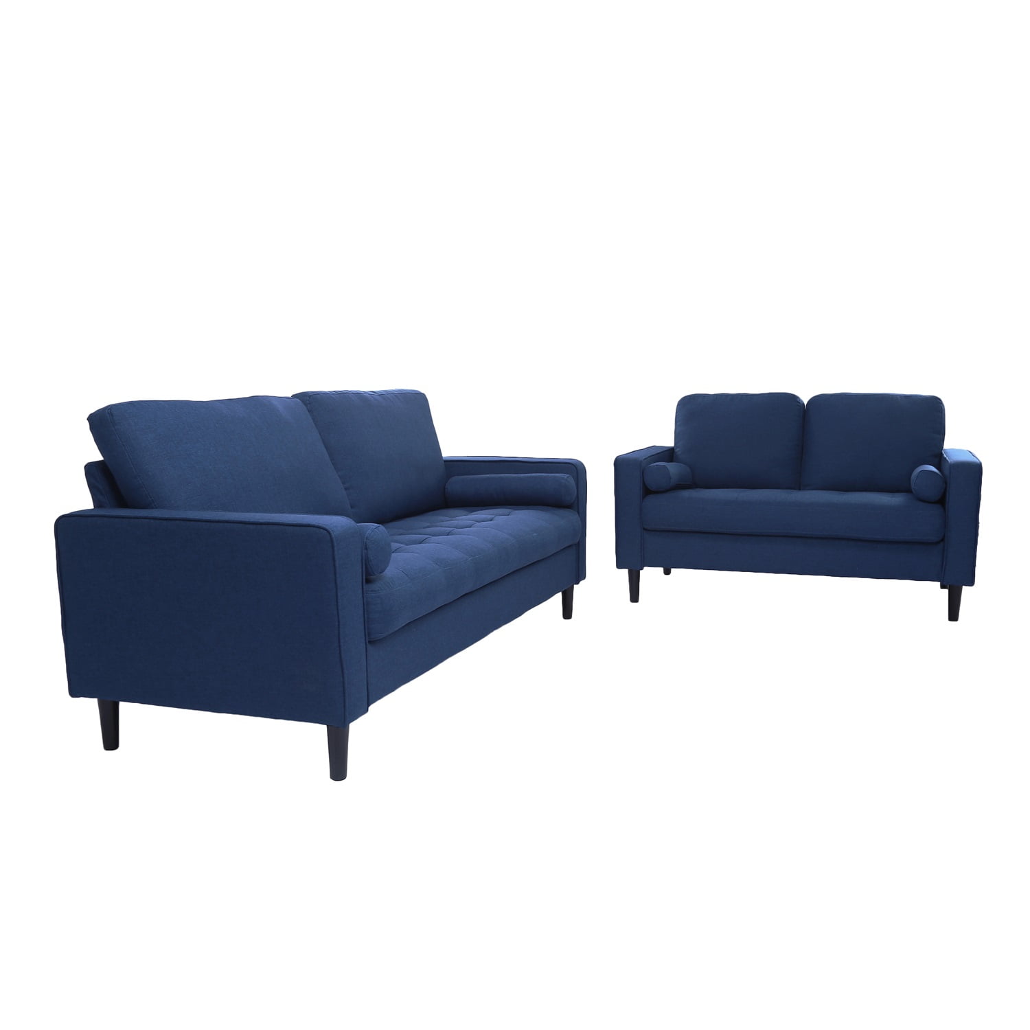 Kadyn 2pcs fabric Sofa Set, Modern fabric Sofa Bed, Upholstered Sofa Bed Couch for Bedroom, Navy Blue Kadyn 2pcs fabric Sofa Set, Modern fabric Sofa Bed, Upholstered Sofa Bed Couch for Bedroom, Navy Blue