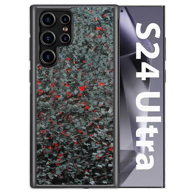 KAIYANG Funda magnética para Samsung Galaxy S24 Ultra con textura forjada de fibra de aramida y TPU antideslizante - G Red Multicolor
