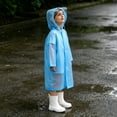 thumbnail image 4 of JOANKDMI Toddler Girls Long Raincoat Kids Waterproof Lightweight EVA Rain Jacket with Clear Brim Hood Snap Button Closure for School Hiking Travel Outdoor Active Wear, 4 of 5