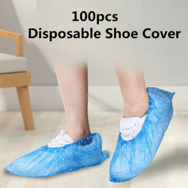 Ezlife Couvre-chaussures Jetables Imperméable 100 Pcs Surchaussures Jetables Antidérapante en Plastique CPE Protege Chaussures