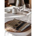 thumbnail image 6 of Brown Black Plaid Cloth Napkins Set of 6 Reusable Dinner Napkins, Vintage Rustic Star Buffalo Check Cocktail Napkin Washable Table Napkins for Wedding/Holiday Party/Baby Shower 20"x20", 6 of 7