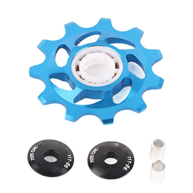 Polea de cambio trasera de rueda jockey 11T para piezas de repuesto de bicicleta de montaña (azul)