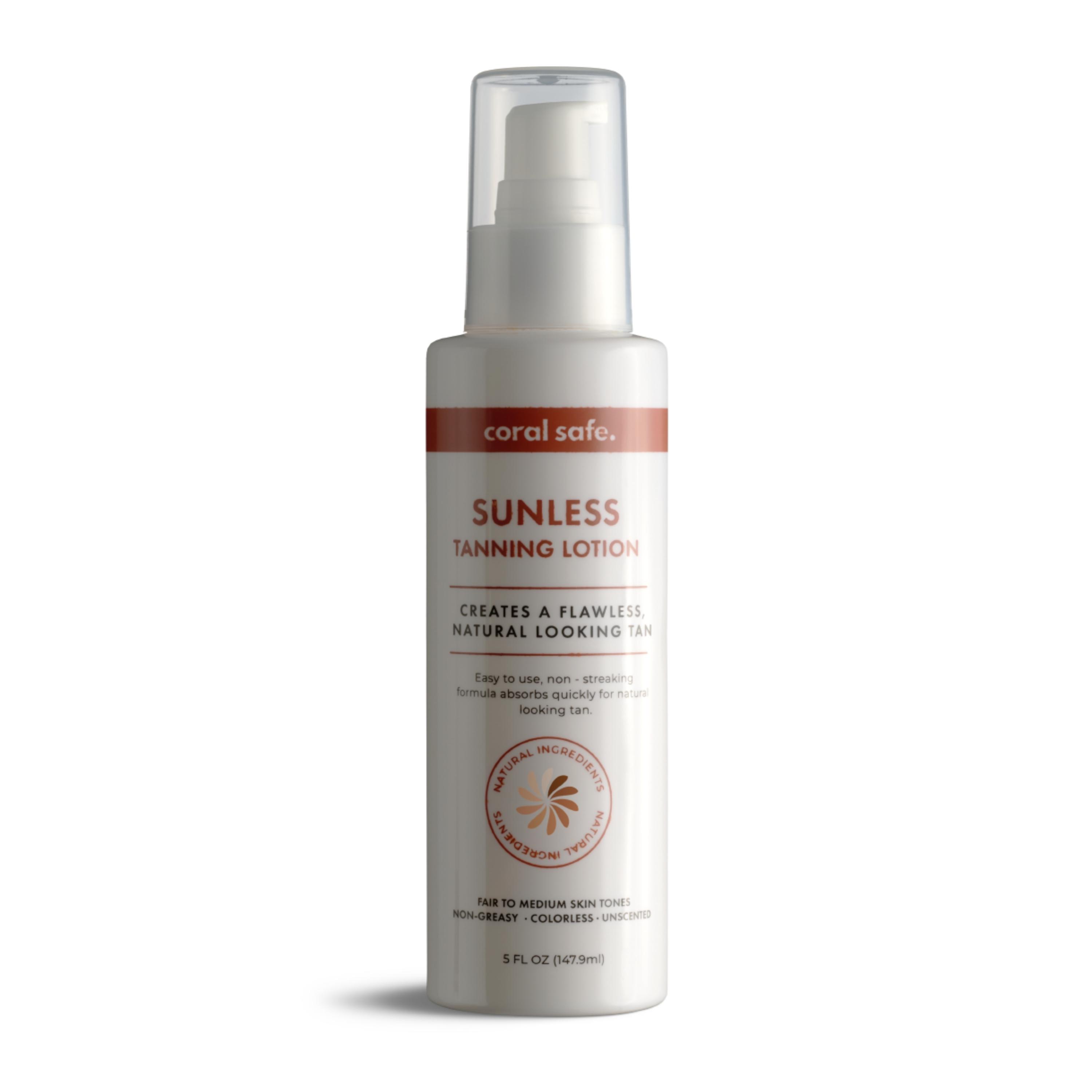 Coral Safe Sunless Tanning Lotion, Non Greasy, Colorless, Natural