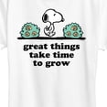 thumbnail image 3 of Peanuts - Great Things Take Time to Grow - Women's Short Sleeve Graphic T-Shirt, 3 of 6
