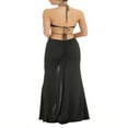thumbnail image 3 of Women‘s Summer Long Sling Dress Solid Color Sleeveless Hanging Neck Split Ruffle Dress, 3 of 4