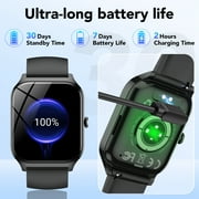 New Smart Watch Fits for Android and IPhone, 1.85 inch Fitness Tracker, Men Womens Smartwatch with Answer/Make Calls/Message Reminder/112+ Sports Modes, IP68 Waterproof, for Gift Black