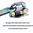 thumbnail image 4 of 1 Box 12Pcs Rainbow Zipper Pull Colorful Zippers Heads Alloy Replacement Rectangle Long Sliders Repair Kit Nylon Non Lock Electroplated for Purse Bags Clothes Luggage DIY Crafts Supplies, 4 of 9