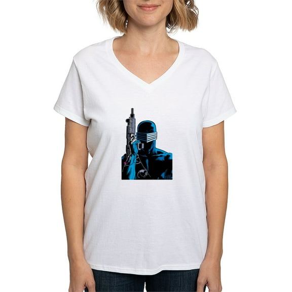 CafePress - G.I. Joe Snake Eyes With Gu Women's V Neck T Shirt - Womens Cotton V-Neck T-shirt