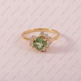 thumbnail image 4 of Round Green Sappphire & Cubic Zirconia Cluster Ring. 925 Sterlnig Silver Ring.Enagagement Ring.Gift For Her., 4 of 5