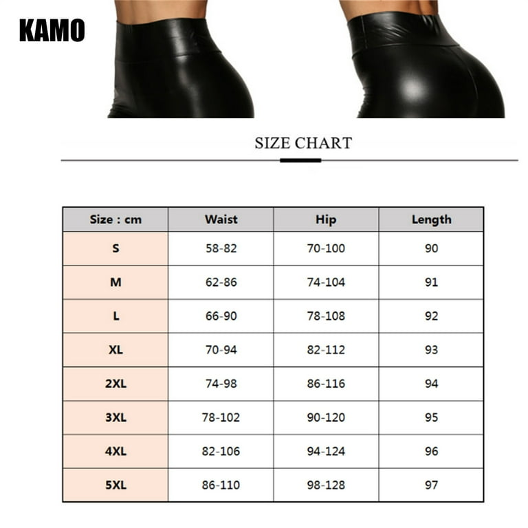 Kamo Women's Black Faux Leather Pants High Waist Leather Leggings with Thin  Fleece Lined