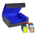 thumbnail image 2 of Caja para mazo de cartas perfecl organizador premium capacidad para más de 1800 cartas forro Negro Azul, 2 of 8