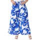thumbnail image 1 of Pantalones Palazzo de Pierna Ancha Floral de Talla Grande para Mujer Agnes Orinda, Cintura Alta Elástica, Casual, Largos, de Verano, Talla 3X, Azul, 1 of 6