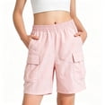 thumbnail image 2 of Atogsazn Kids Boys Cargo Jogger Shorts Childrens Casual Athletic Wide Leg Short Pants with Pocket Gym Short Pants Pink 11-12 Years Fashion, 2 of 7