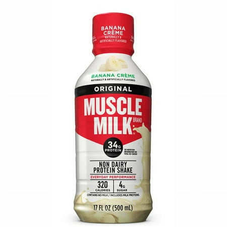 Muscle Milk Banana Protein Nutrition Shake 17 Oz Bottles - Pack of 12