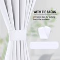 thumbnail image 5 of Cortinas 100 % opacas de color blanco de 84 pulgadas de largo que bloquean la luz completa con revestimiento blanco suave para dormitorio, sala de estar, tratamiento de ventana con aislamiento térmico, juego de 2 paneles con ojales, color negro, 52 pulgadas de ancho x 54 pulgadas de largo, 5 of 5