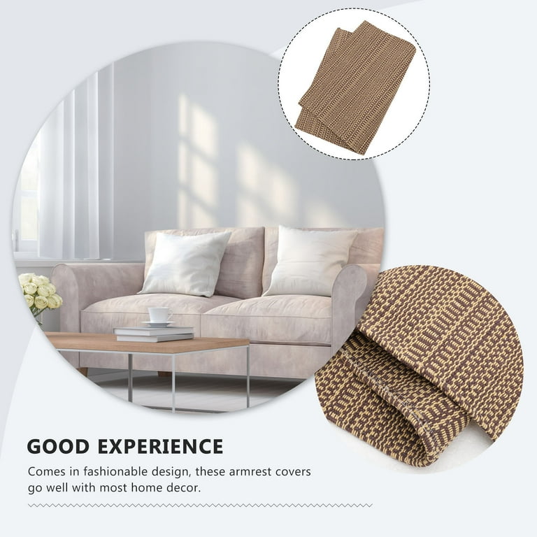 INSTAKA Sofa Armrest Cushion Durable Cover Farmhouse Covers Supplies Protector Cotton Linen Size 70x50cm Brown