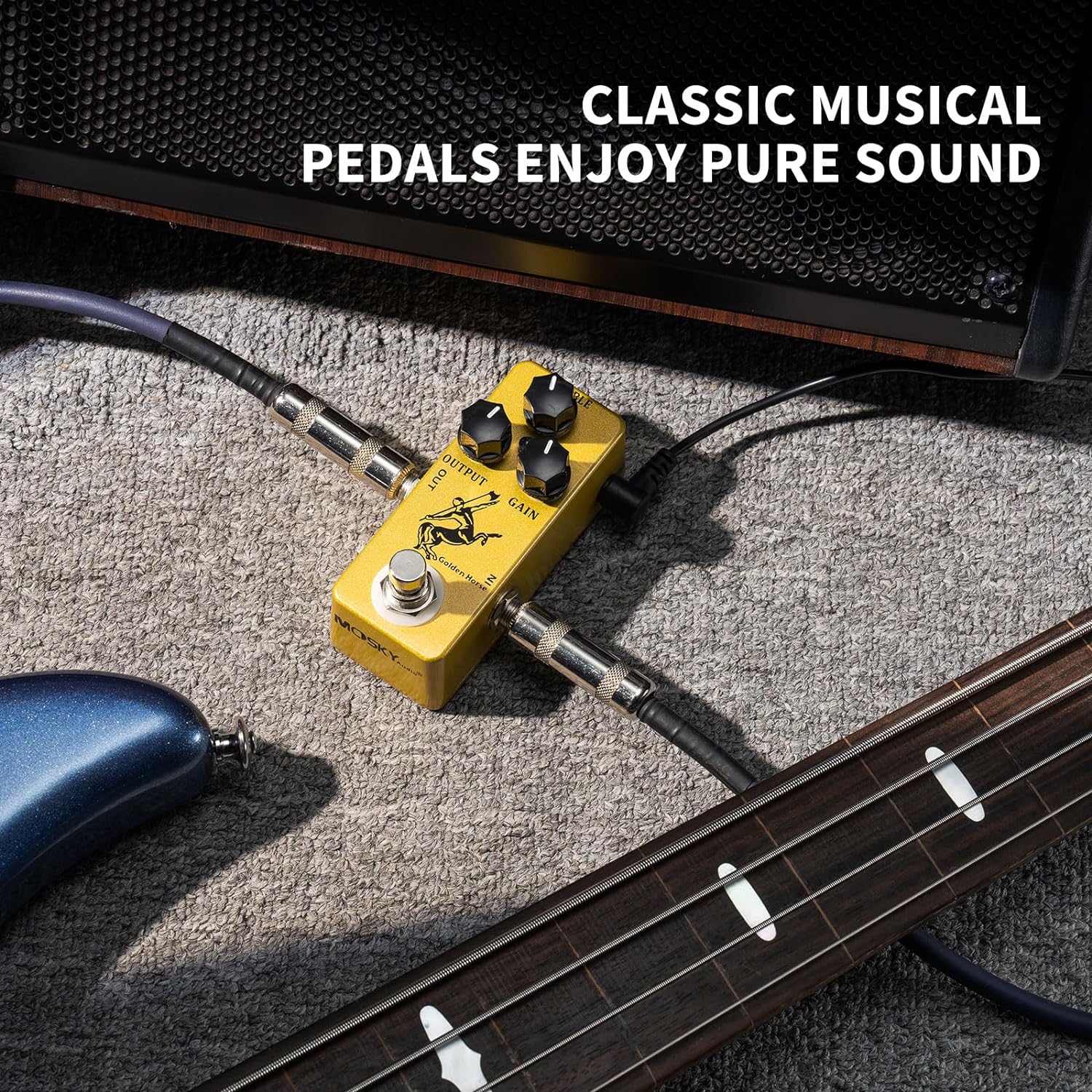 MOSKY Golden Horse Overdrive Effect Pedal Boost Guitar Effect Pedal with True Bypass for Electric Guitar