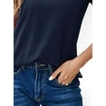 thumbnail image 3 of WISEFIN Women Hollow Out Batwing Short Sleeve Round Neck Casual Top Blouse, 3 of 4