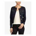 thumbnail image 1 of RALPH LAUREN $175 Womens New 1370 Blue Collarless Denim Casual Jacket M B+B, 1 of 3