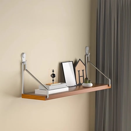 JingChun Floating Shelves for Mini Projector Wooden Shelf for Wall No Drill Wall Mounted Under TV Shelf for Storage Hanging Shelf for Bathroom Living Room Bedroom Kitchen