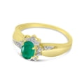 thumbnail image 3 of 10k Yellow Gold Oval Emerald And Diamond Ring, 3 of 6