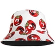 thumbnail image 3 of Women Reversible Bucket Hat Summer Travel Lightweight Foldable Beach Outdoor Hat - Tomato, 3 of 4