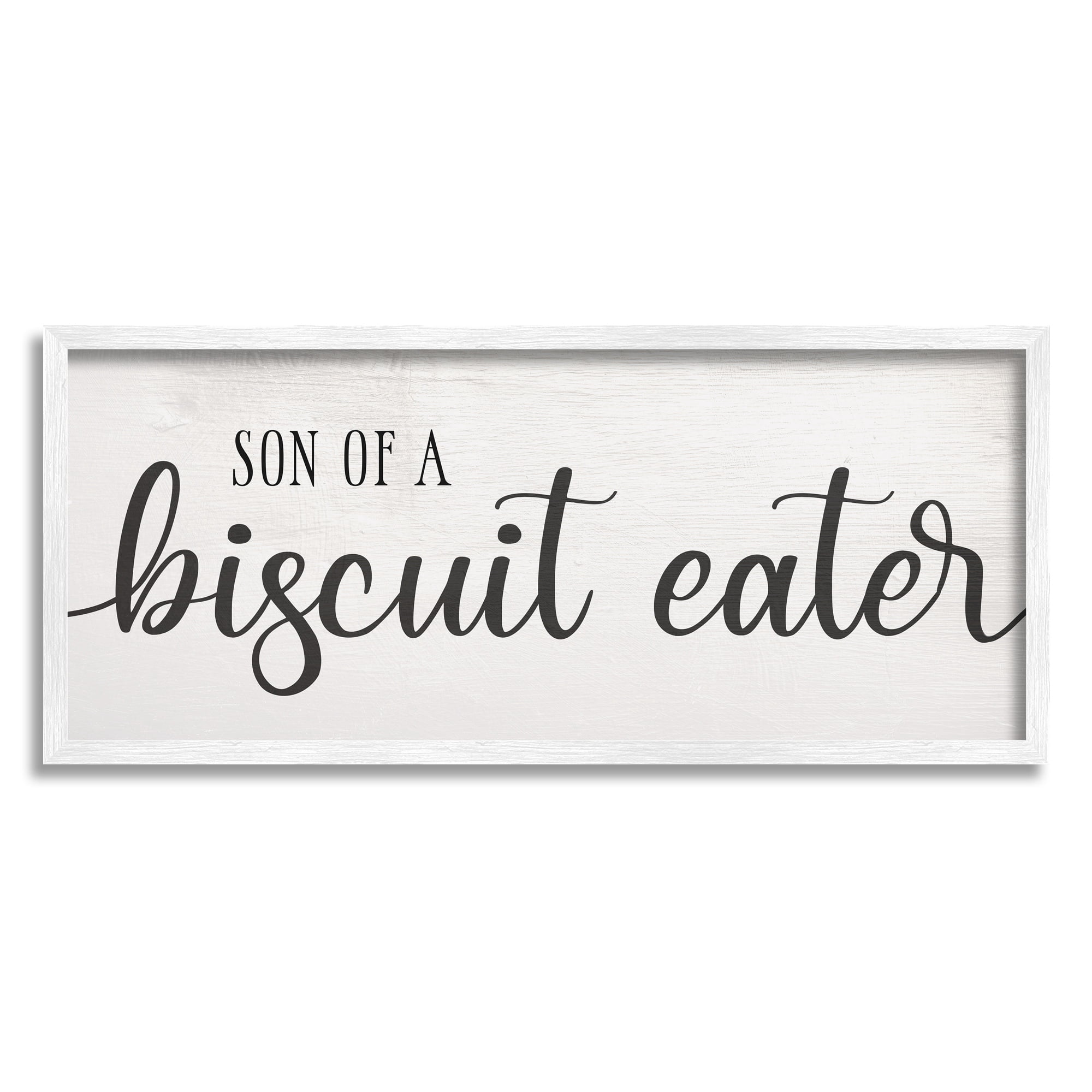 Stupell Industries Son of a Biscuit Eater Southern Country Slang Typography Painting Black Framed Art Print Wall Art, 13 x 30