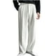 thumbnail image 2 of Pantalones largos de moda para hombre, con cordón, cintura elástica, color liso, informales, largos, de chándal, de pierna recta, holgados, casuales, blancos, de pierna ancha, para hombre., 2 of 4