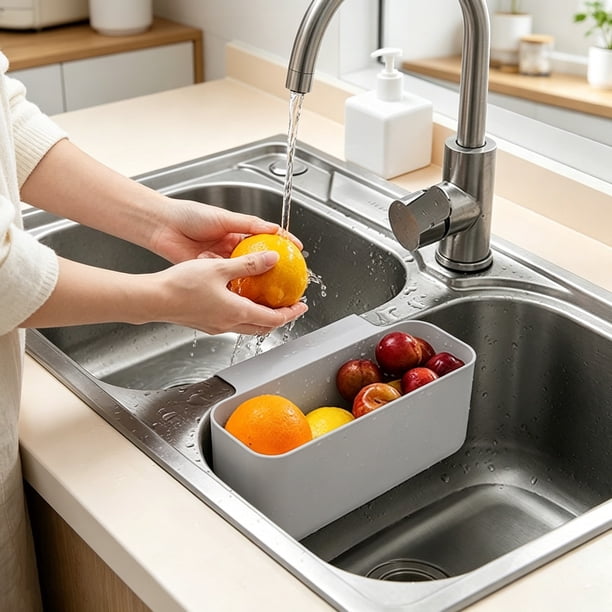 Mobestech Hanging Kitchen Sink Drain Basket – Versatile Food Waste Strainer & Vegetable Drying Rack, Space-Saving Design