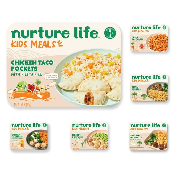 Nurture Life Healthy Baby, Toddler & Kid Food 6-Meal Variety Pack (Including Chicken Meatballs & Pasta), Organic Focus