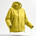 thumbnail image 4 of Admvng Women's Rain Jacket Waterproof Hooded Adjustable Cuff Zipper Pocket Outdoor Windproof Short Hiking Coat, 4 of 9