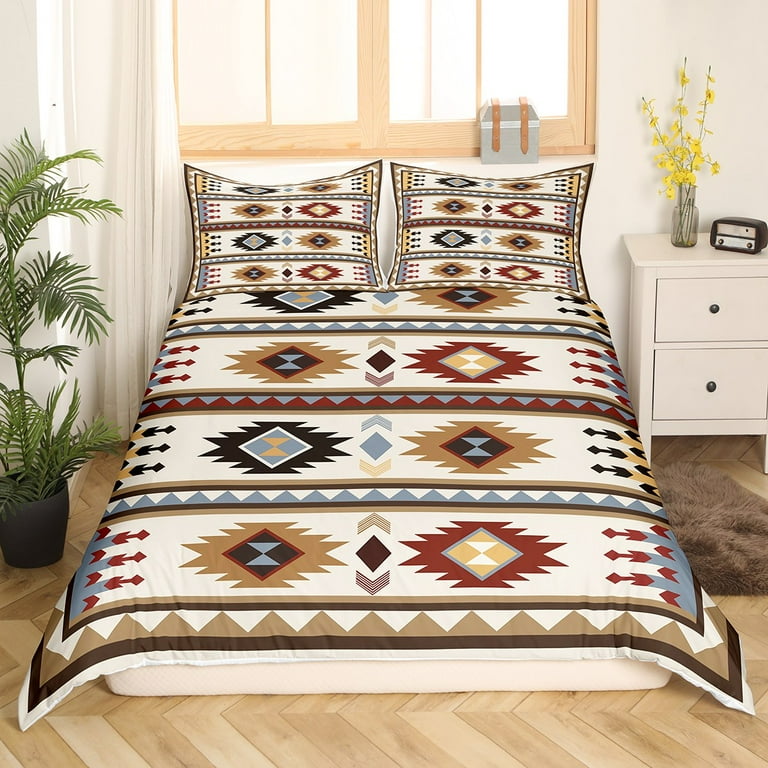 Western Boho Bedding Sets Queen,Aztec Comforter Cover,Ethnic ...