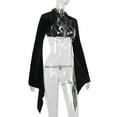 thumbnail image 4 of lare Sleeve Lace Up Crop Shrug Tops Elegant Velvet Chain Short Smock Coats Mall Gothic Women Slim Blouse Streetwear, 4 of 4