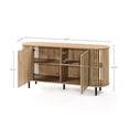 thumbnail image 2 of LuxenHome Light Oak Finish Engineered Wood 2-Door 58-Inch Wide Buffet Cabinet, 2 of 10