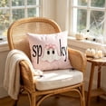 thumbnail image 4 of Pink Halloween Pumpkin Pillow Covers, 18''x18'' Boo Ghost Decor | Fabric Pink Halloween Pillow Covers with Pumpkin Ghost Design, Sofa Bedroom Fall Decor, 4 of 6